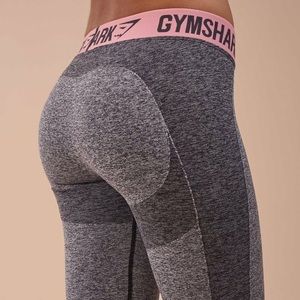 Gymshark Flex Charcoal/Peach Pink Leggings | M
